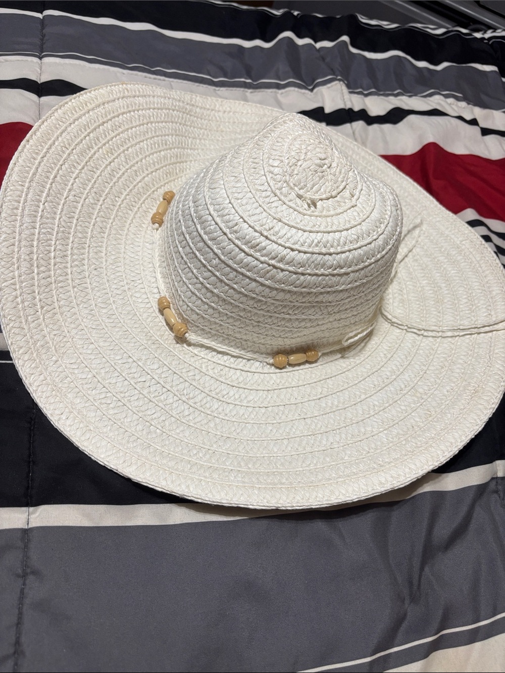 Panama Jack white woven straw floppy sun hat